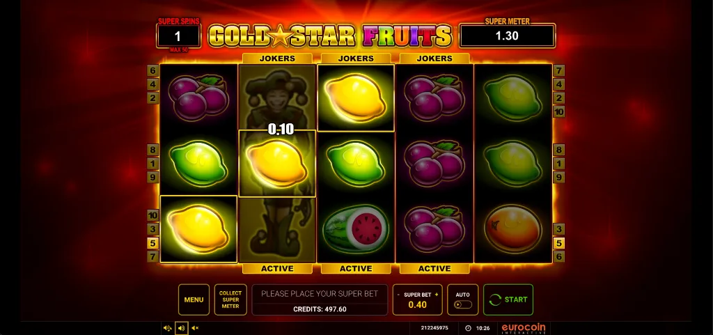 Κερδίσματα στο Gold Star Fruits